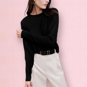 Banana Republic Italian Merino Wool Black Sweater